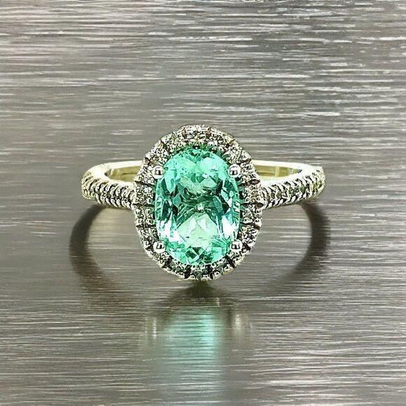 Natural Colombian Emerald Diamond Ring Size 6.5 14k WG 2.98 TCW Certified 218110 - Picture 4 of 17